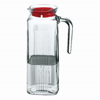 Džbán sklo 1,0 l. hranatý s víkem OK